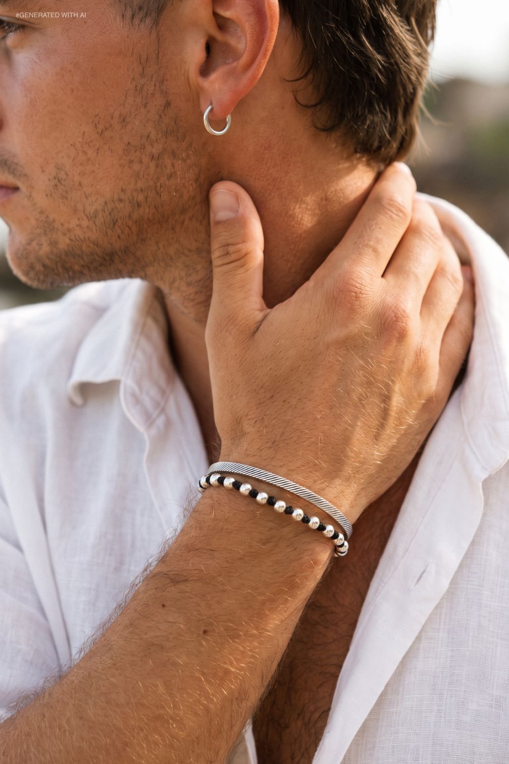 Chrome Pearl Bracelet