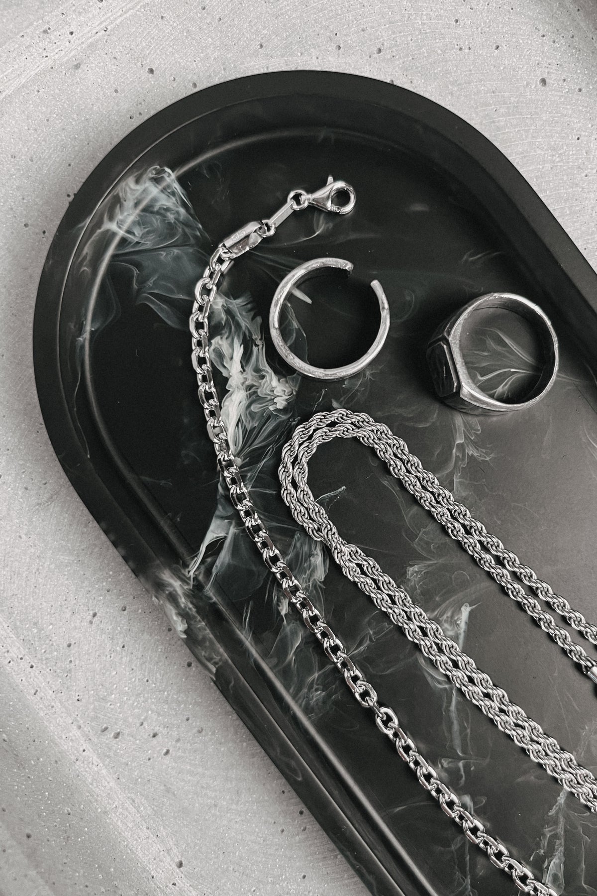 Marble look jewelry bowl